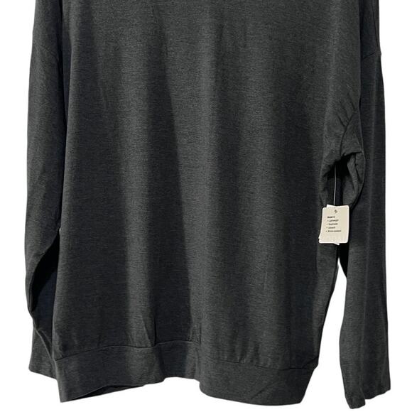 ALFANI WOMENS LARGE SOFT LONG-SLEEVE LOUNGE SLEEP TOP CHARCOAL HEATHER GRAY NEW - Picture 7 of 12